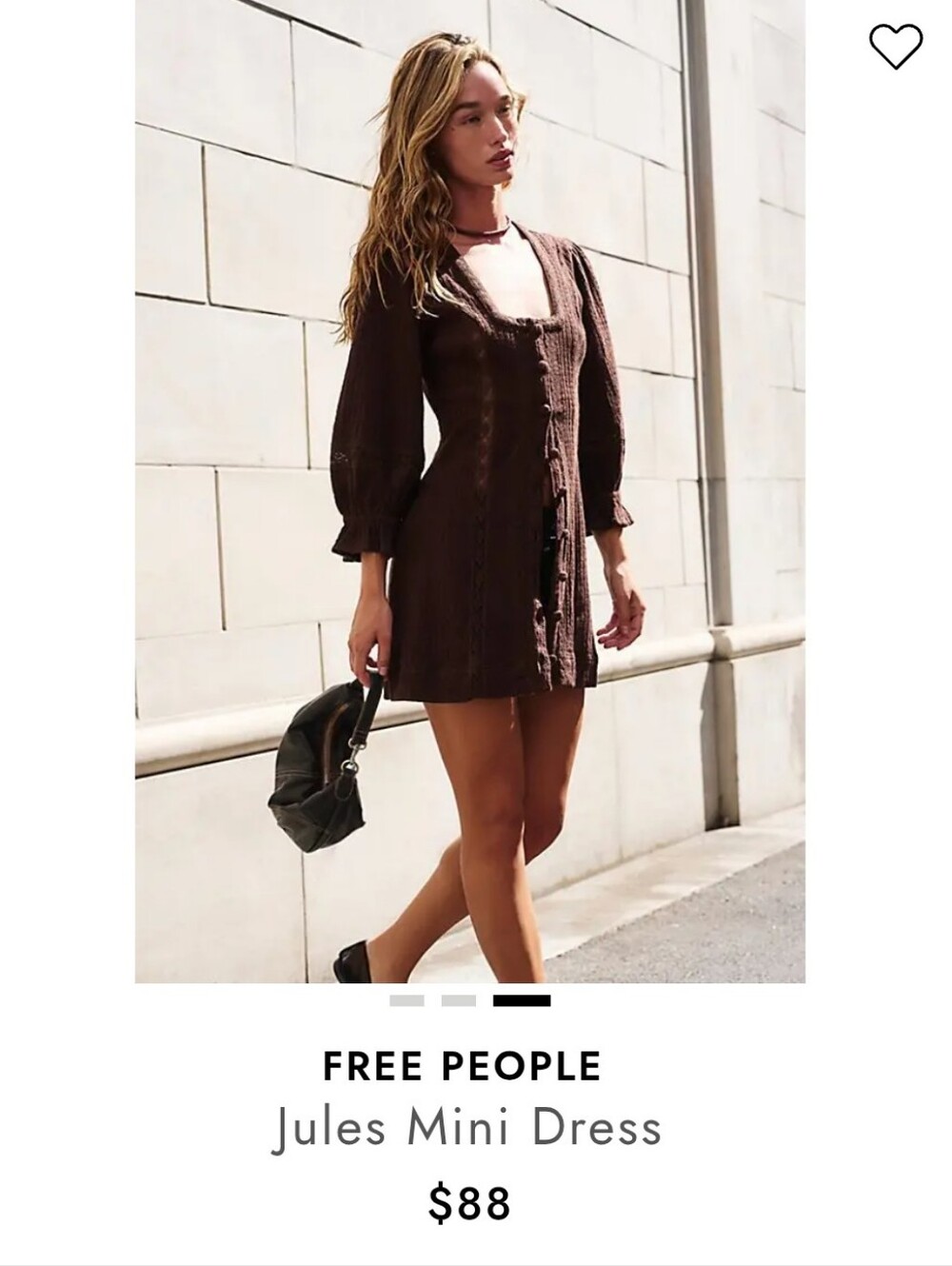 Free People Jules Mini Dress Sz S Double Expresso Free-est Collection